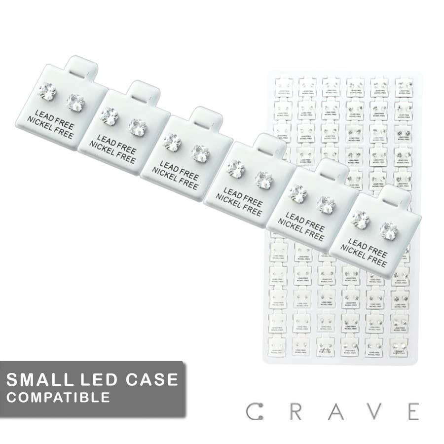 CRAVE BODY JEWELRY - PAIR CLEAR SQUARE CZ STUD EARRINGS: Steel / Clear---6mm