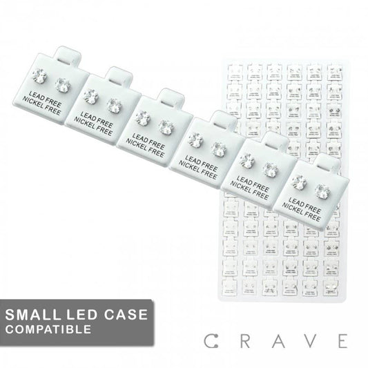 CRAVE BODY JEWELRY - PAIR CLEAR SQUARE CZ STUD EARRINGS: Steel / Clear---6mm
