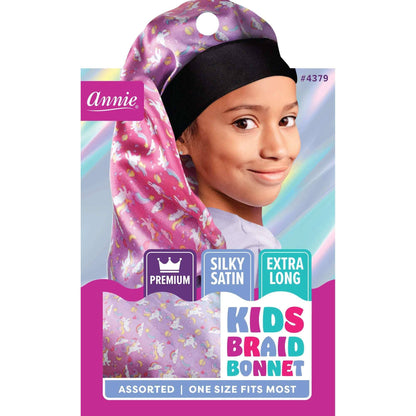 Annie Premium Kid's Silky Wide Edge Braid Bonnet Dual Layer