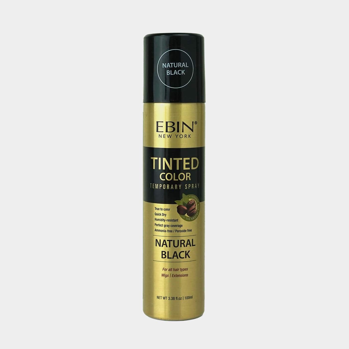 EBIN NEW YORK - TINTED COLOR TEMPORARY SPRAY 3.38OZ(100ML): JET BLACK