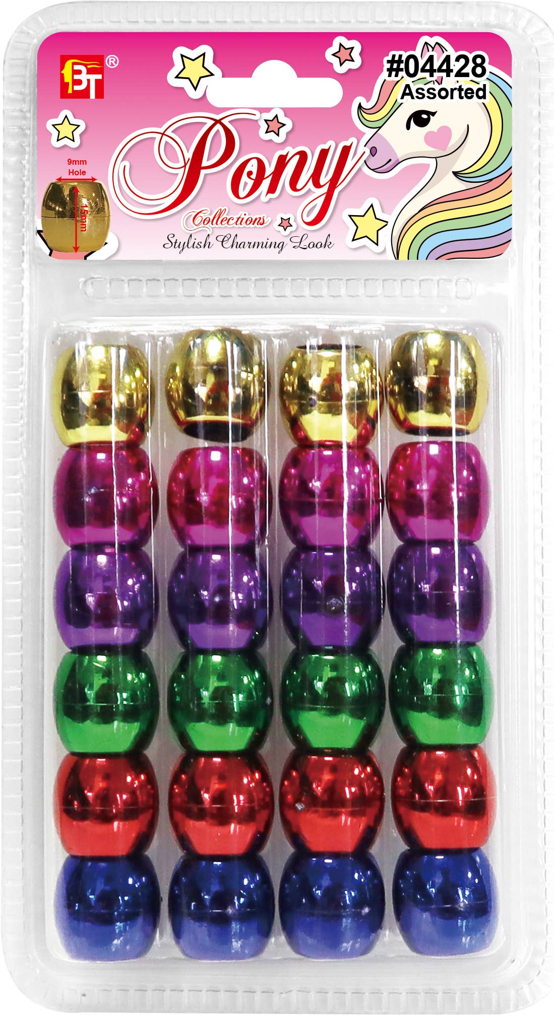 MI Hair Distribution - METALIC JUMBO ROUND BEADS (ASSORTED)