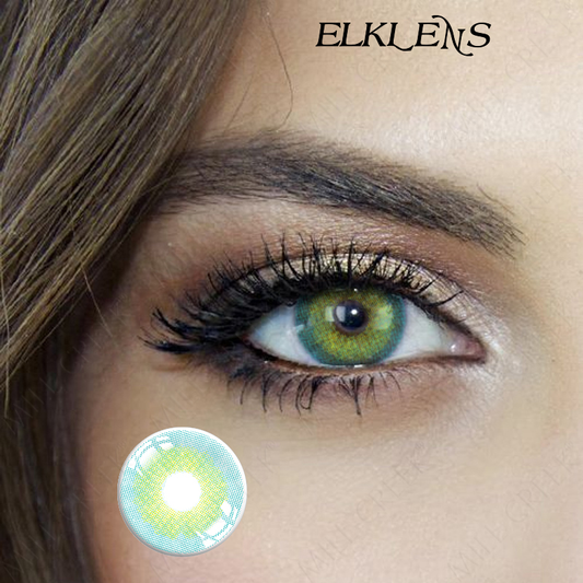 ELKLENS Beautiful Two Colors Blue Aurora Colored Contact