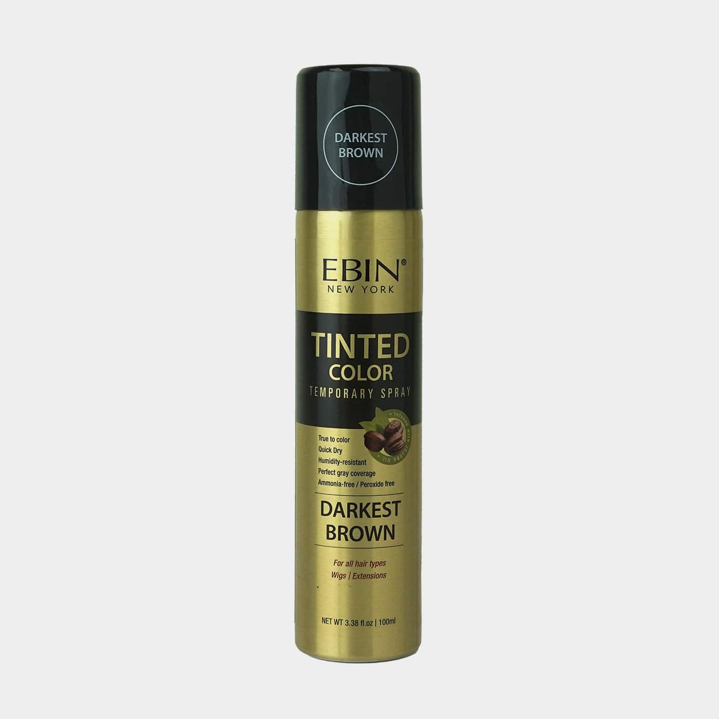 EBIN NEW YORK - TINTED COLOR TEMPORARY SPRAY 3.38OZ(100ML): JET BLACK