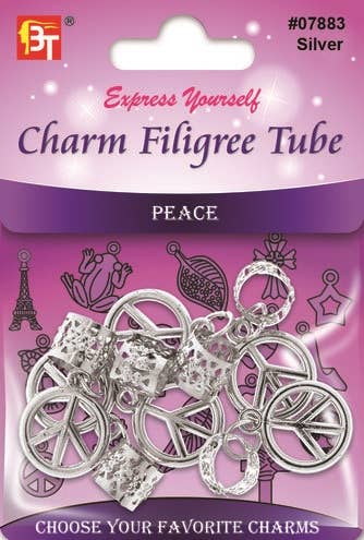 MI Hair Distribution - BRAID JEWELRY CHARMS-PEACE - SILVER