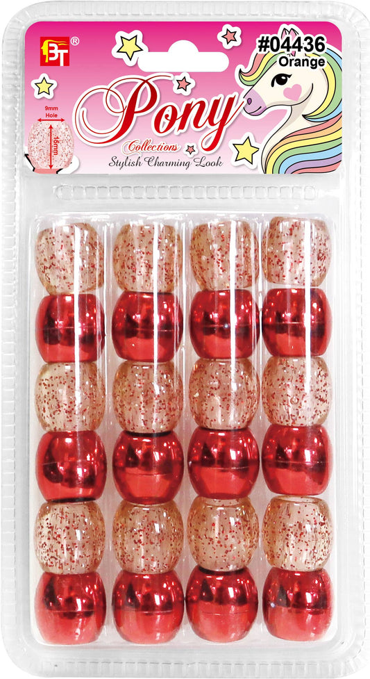 MI Hair Distribution - METALIC AND GALACTIC JUMBO ROUND BEADS (RED)