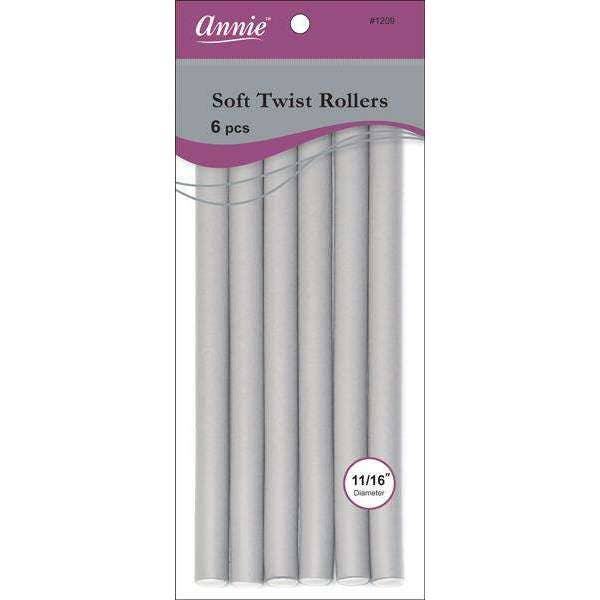 Annie - Annie Soft Twist Rollers 11/16" XL Gray (6pcs)