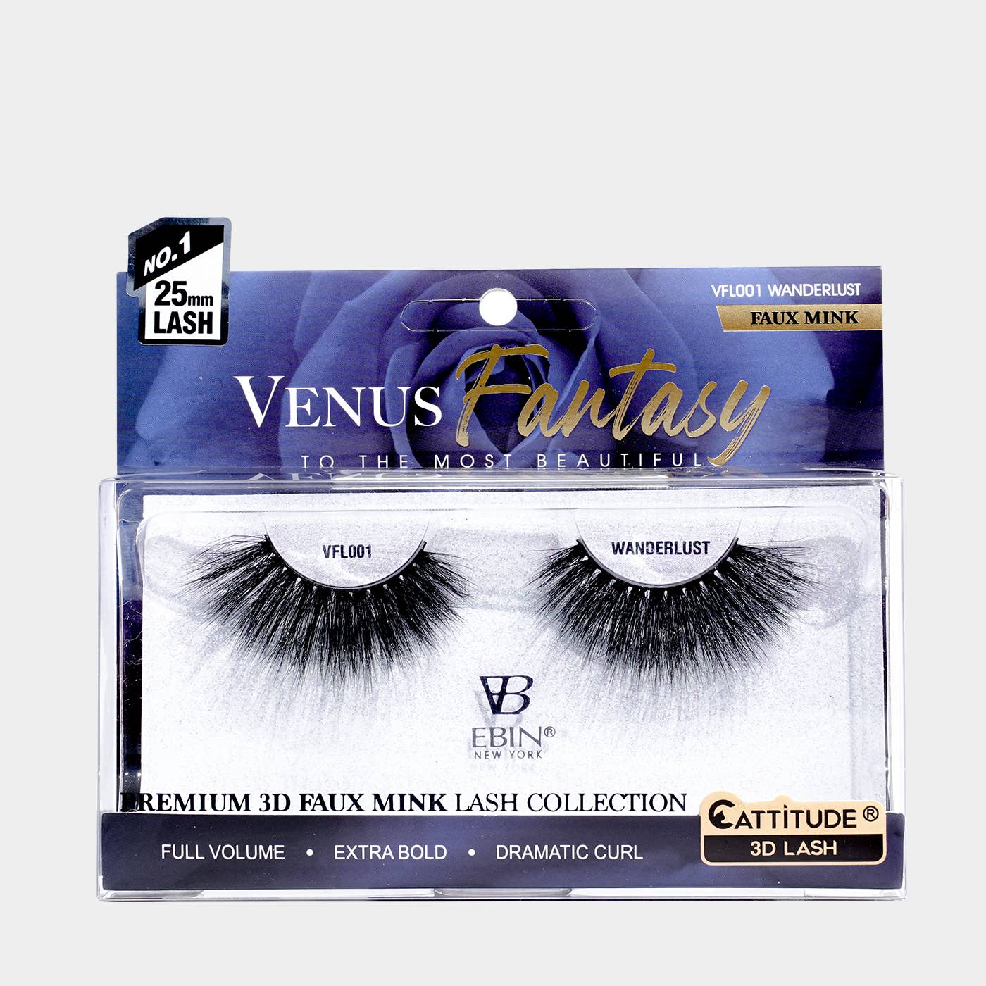 EBIN NEW YORK - Venus Fantasy 25mm Faux Mink 3D Lashes: Paradise