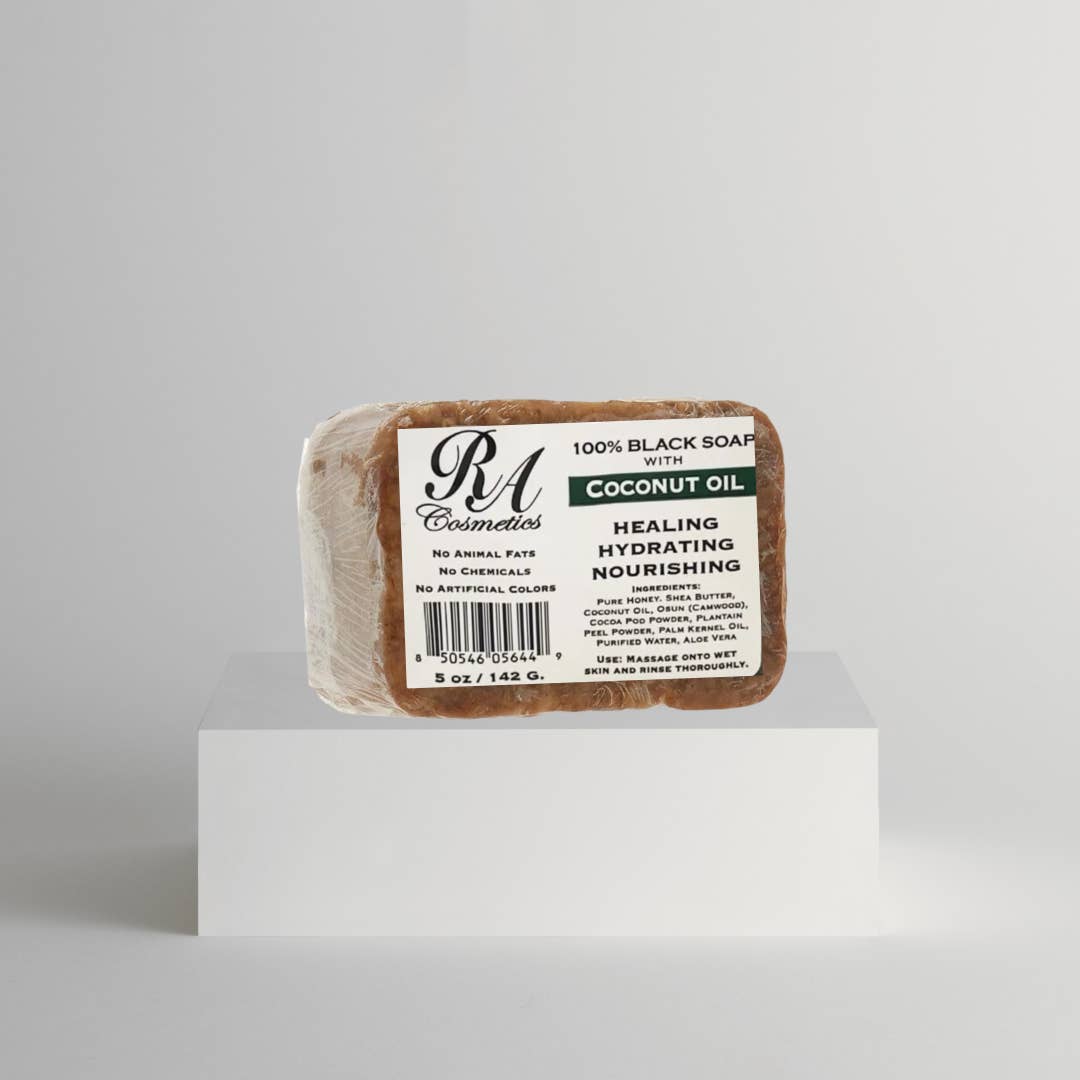 RA Cosmetics, LLC - African Black Soap Bar Coconut Oil 5 oz