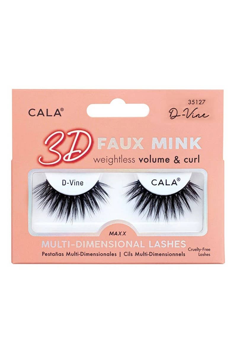 PINEAPPLE Beauty - CALA 35127 D-Vine 3D Faux Mink Volume & Curl Lashes - 12 pc