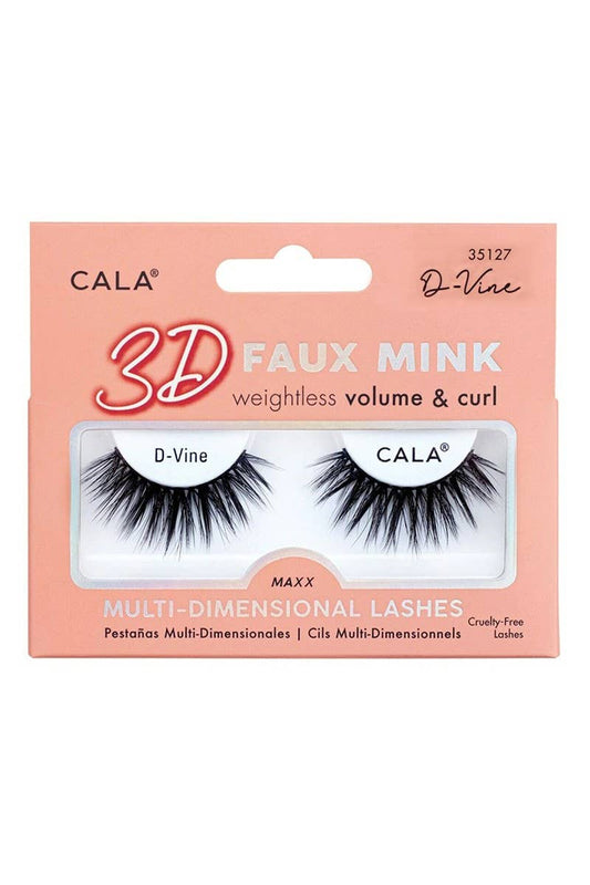PINEAPPLE Beauty - CALA 35127 D-Vine 3D Faux Mink Volume & Curl Lashes - 12 pc