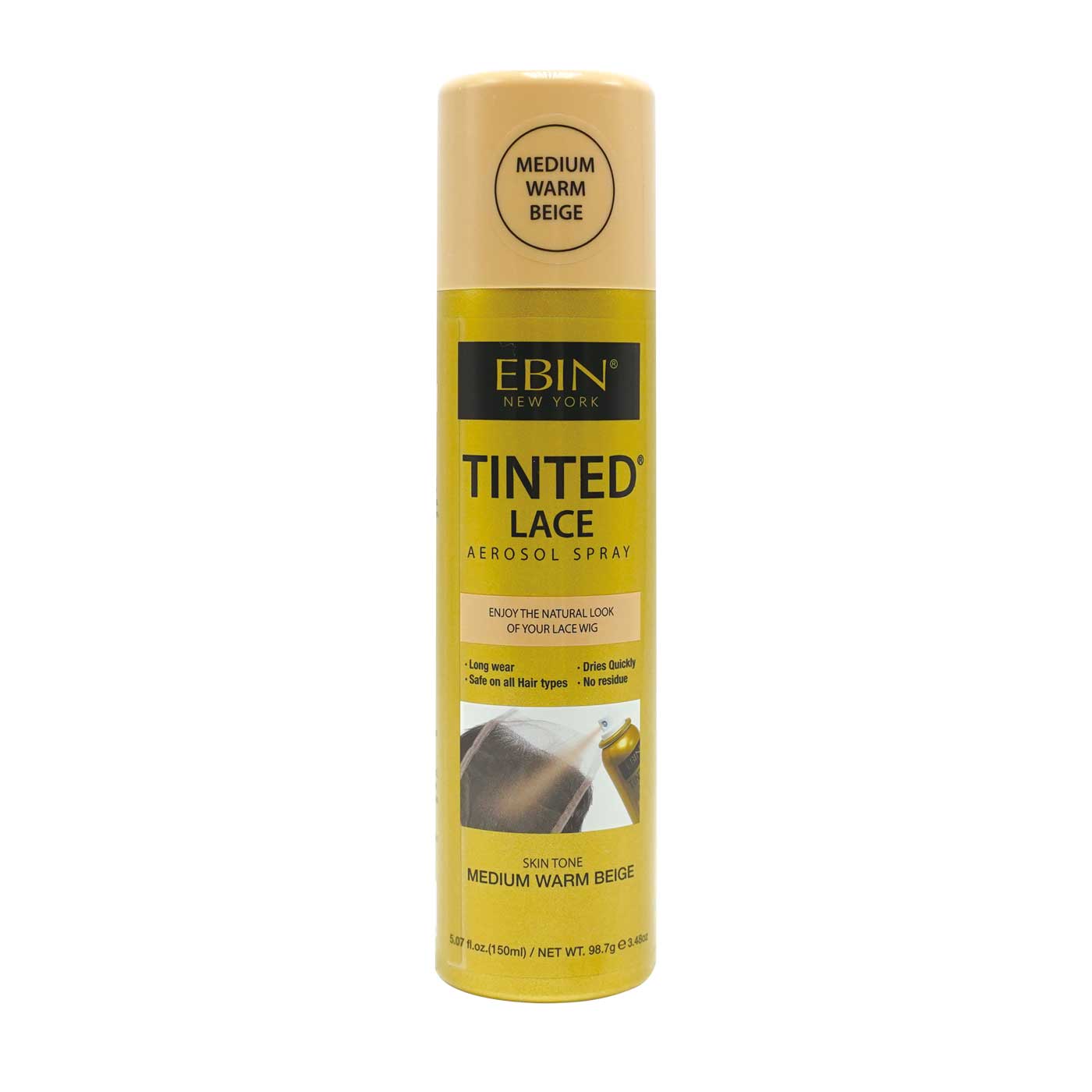 EBIN NEW YORK - Tinted Lace Aerosol Spray 5.07oz/150ml: Medium Brown