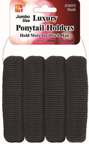 PONYTAIL HOLDERS JUMBO 15 MM BLACK