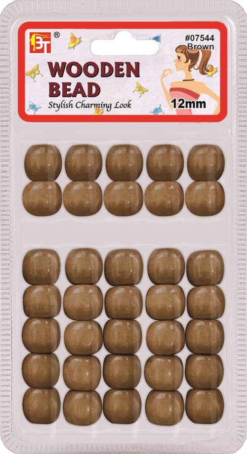 MI Hair Distribution - WOODEN BEAD 12MM (BROWN)