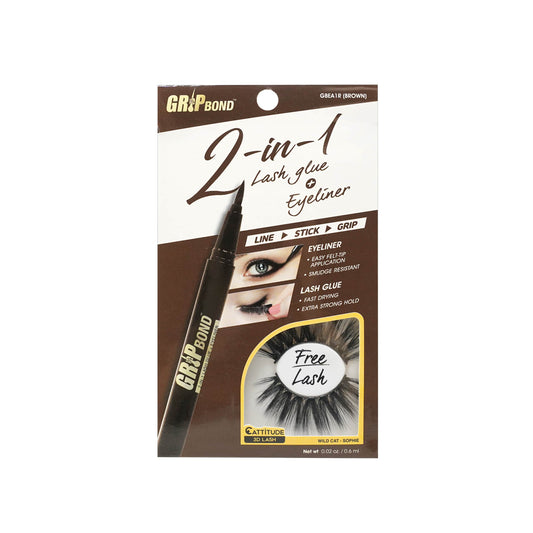 EBIN NEW YORK - Grip Bond 2-in-1 Eyeliner Glue - Brown