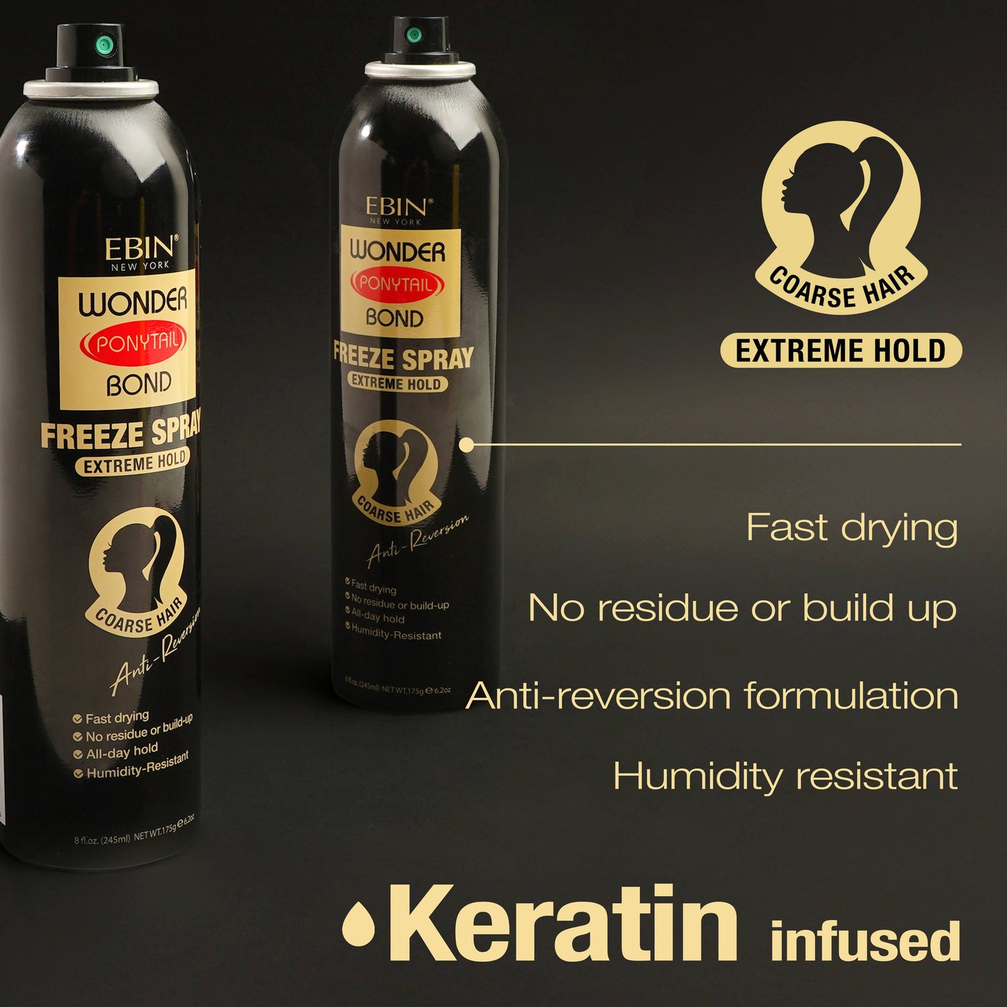 EBIN NEW YORK - Wonder Ponytail Bond Freeze Spray - Extreme Hold 8oz/ 245ml