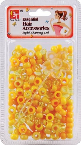 MI Hair Distribution - ROUND BEADS -  SMALL - YELLOW ASSORTED