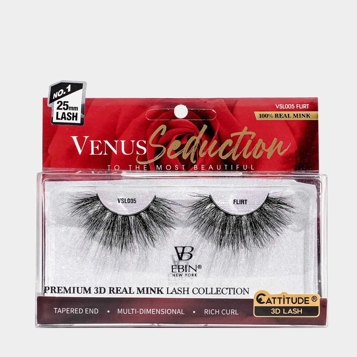 EBIN NEW YORK - Venus Seduction 25mm Real Mink 3D Lashes: Cherish