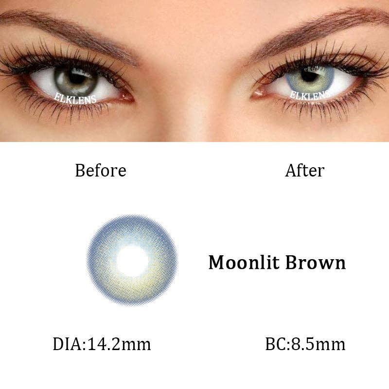 ELKLENS Moonlight Brown Prescription Colored Contact Lenses