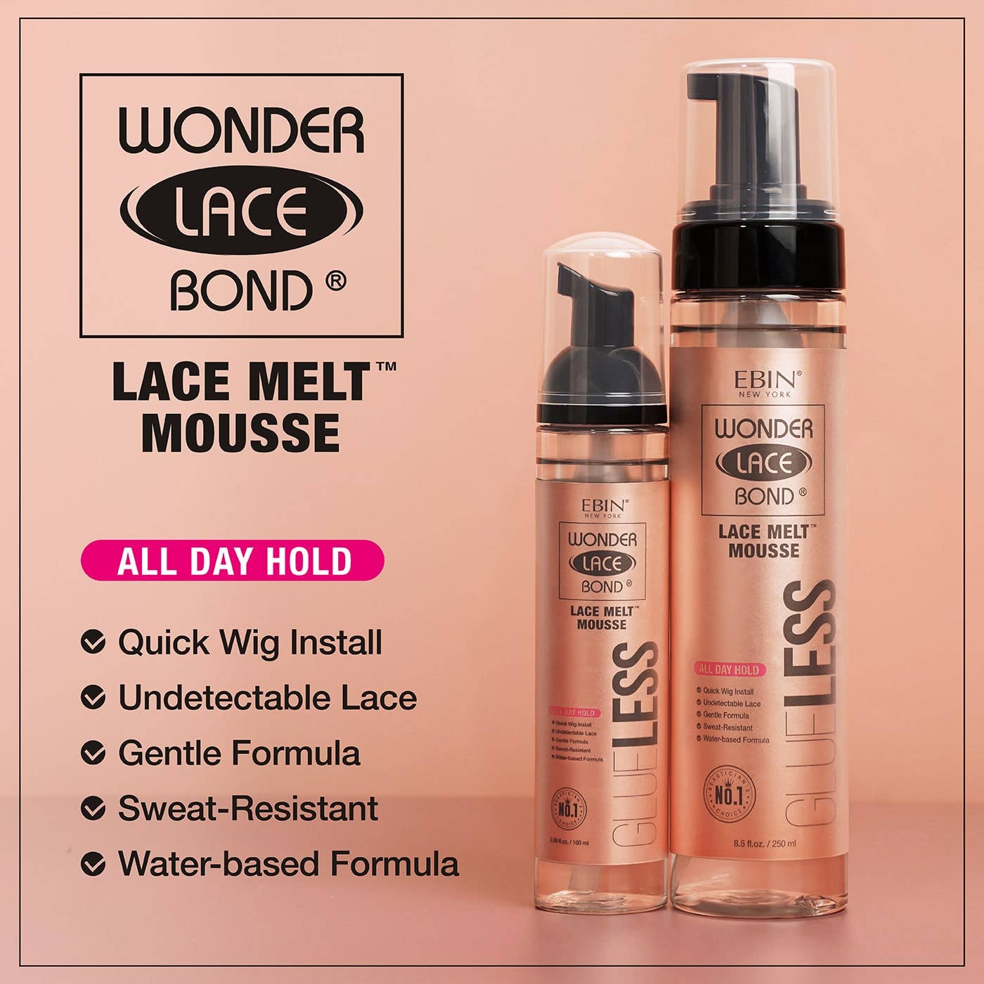 EBIN NEW YORK - Wonder Lace Bond GLUELESS - Lace Melt Mousse: 3.38oz (100ml)