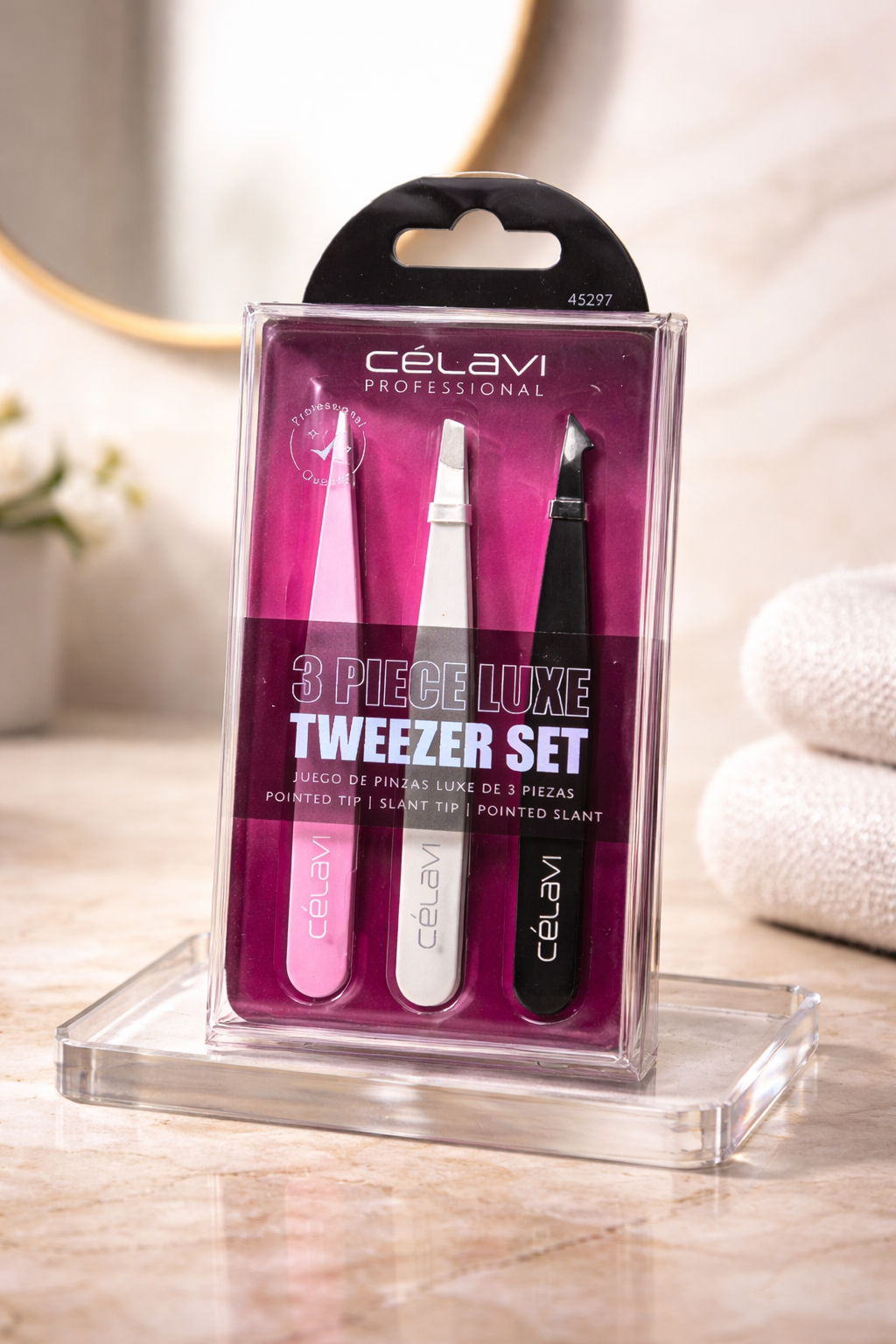 CELAVI - PROFESSIONAL - 3 PIECE LUXE TWEEZER SET