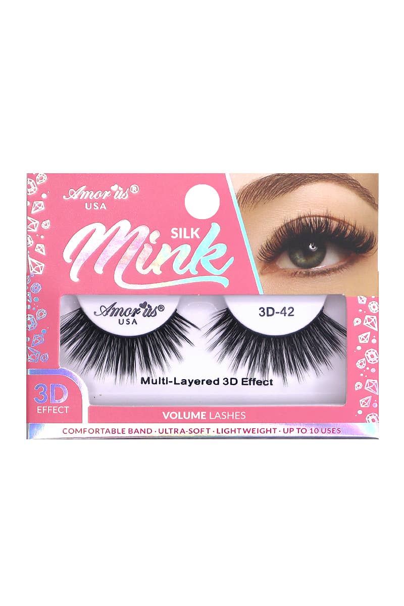 PINEAPPLE Beauty - AMORUS 3D-42 Silk Mink Volume Eyelashes - 12pc