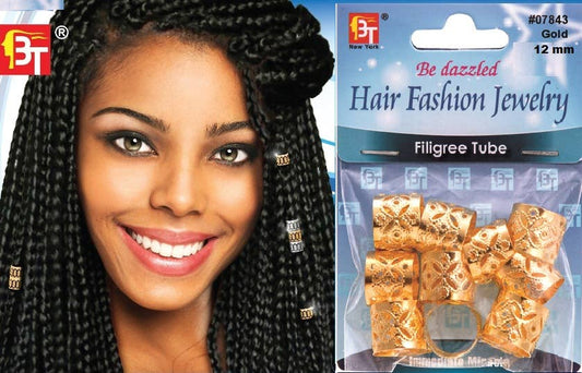 MI Hair Distribution - BRAID JEWELRY FLIGIREE TUBE-12 MM GOLD