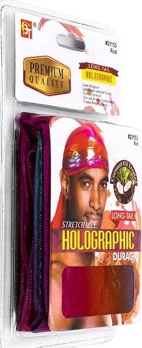 MI Hair Distribution - STRETCHABLE HOLOGRAPHIC DURAG (RED)