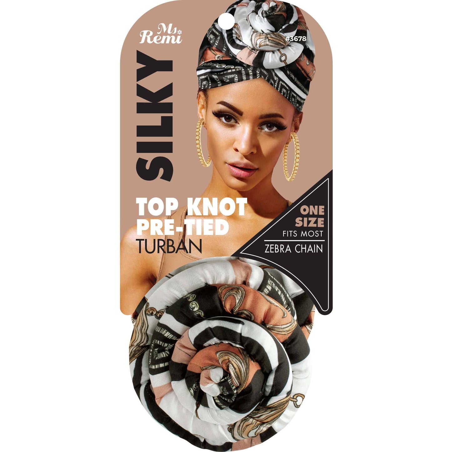 Ms. Remi Silky Top Knot Pre-Tied Turban Head Wrap