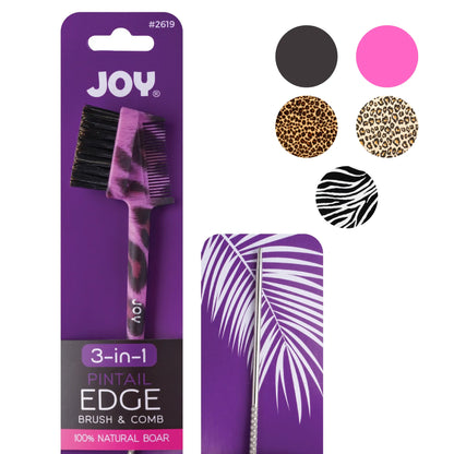 Annie - Joy 3 in 1 Pintail Edge Brush Boar Bristle Animal Asst.