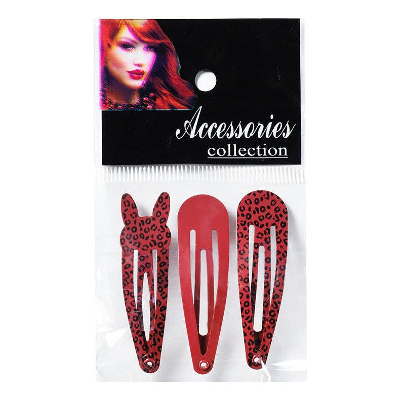 BrookPark Beauty - 3Pcs/Set Leopard Pattern Bb Clip Popular Bangs Clip: 3