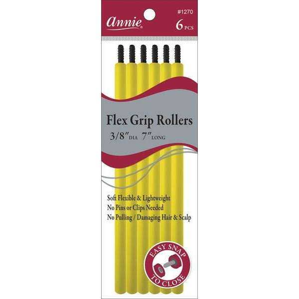 Annie - Annie Flex Grip Rollers 3/8In Dia 7In Long 6Ct Yellow