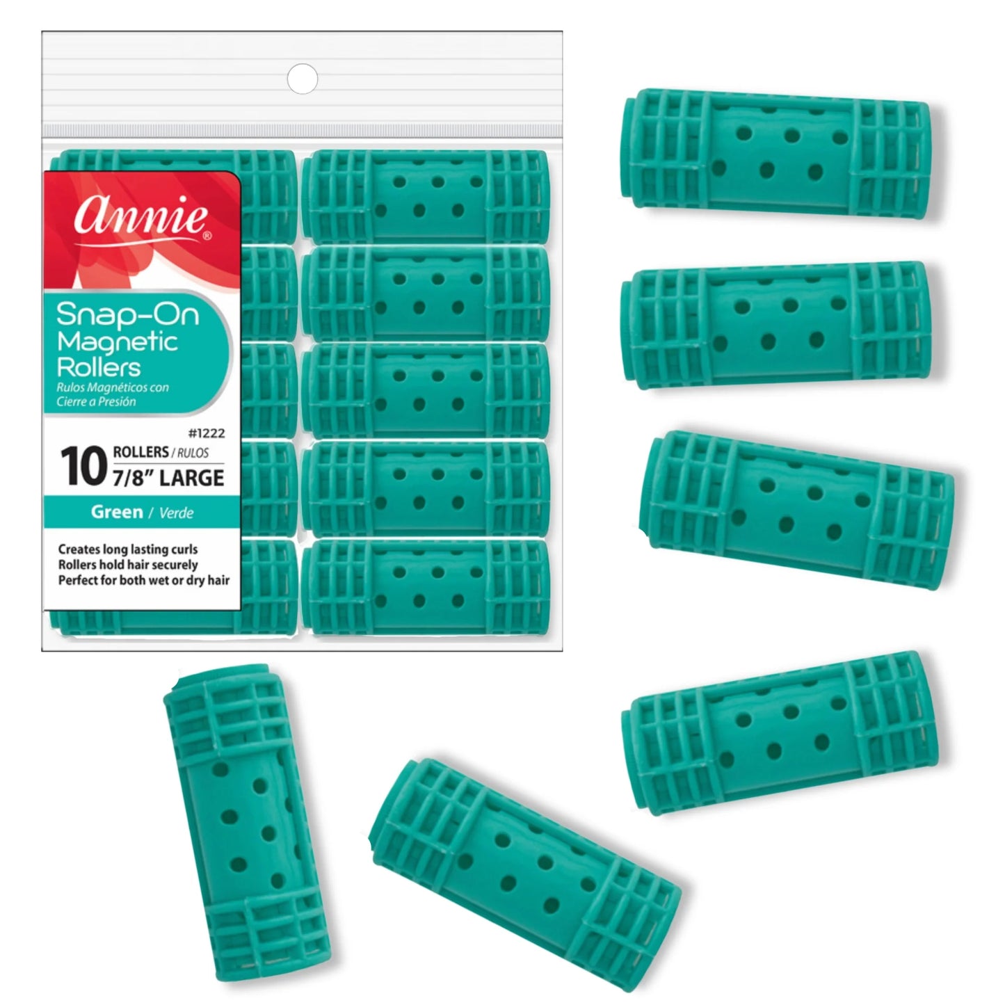 Annie Snap On Rollers 7/8" Large Green