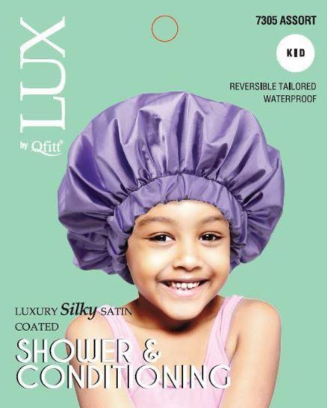 Qfitt-LUX - Luxury Silky Satin coated Shower Cap - Girls