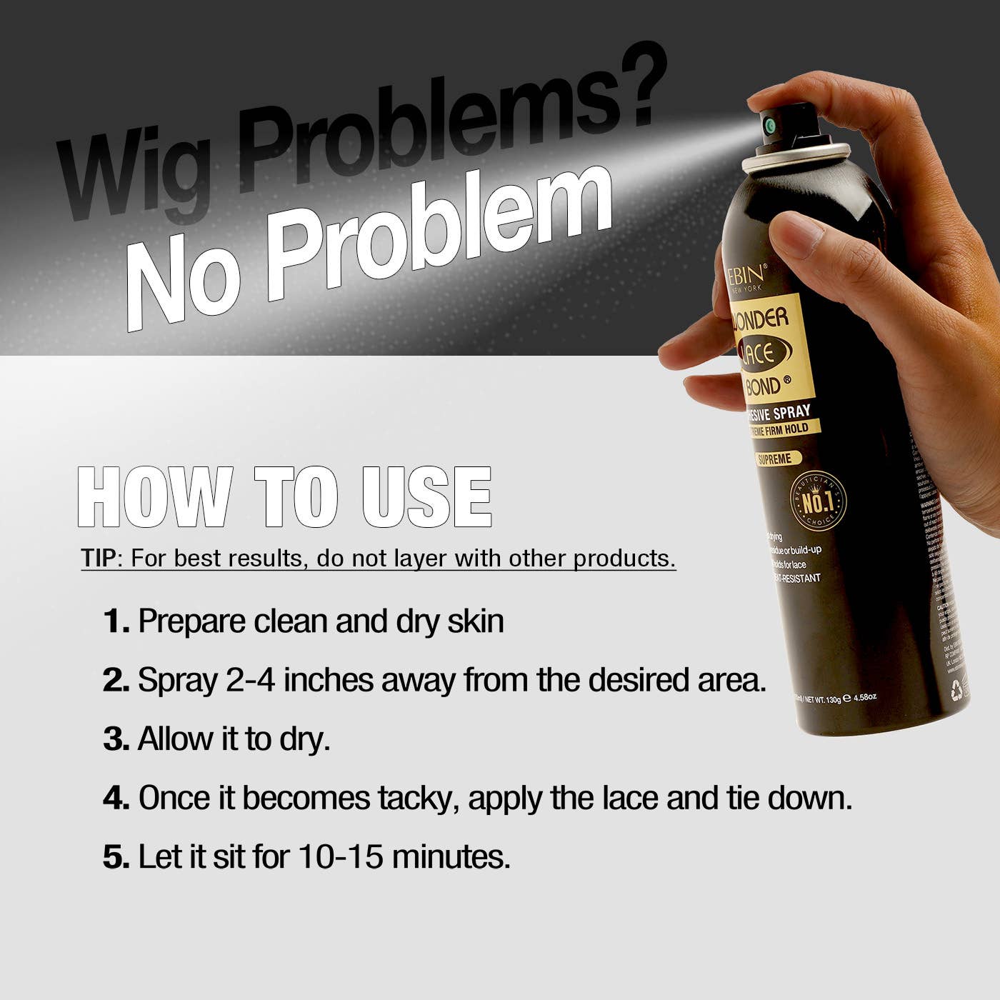 EBIN NEW YORK - Wonder Lace Bond Wig Adhesive Spray - Supreme: 80ml