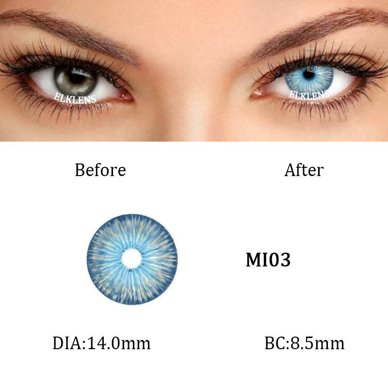 ELKLENS New York Blue S Colored Contact Lenses