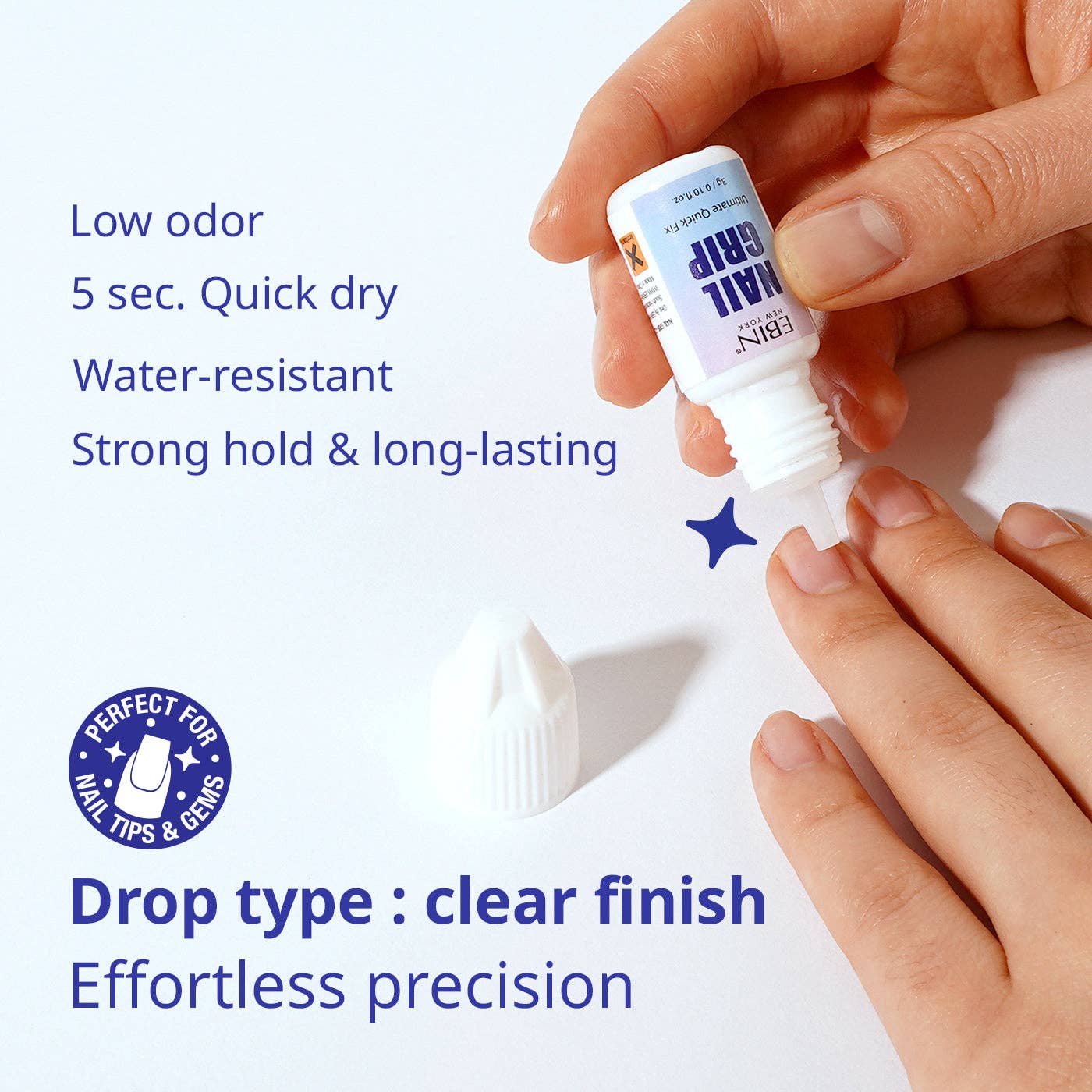 EBIN NEW YORK - Nail Grip: Clear♥Drop