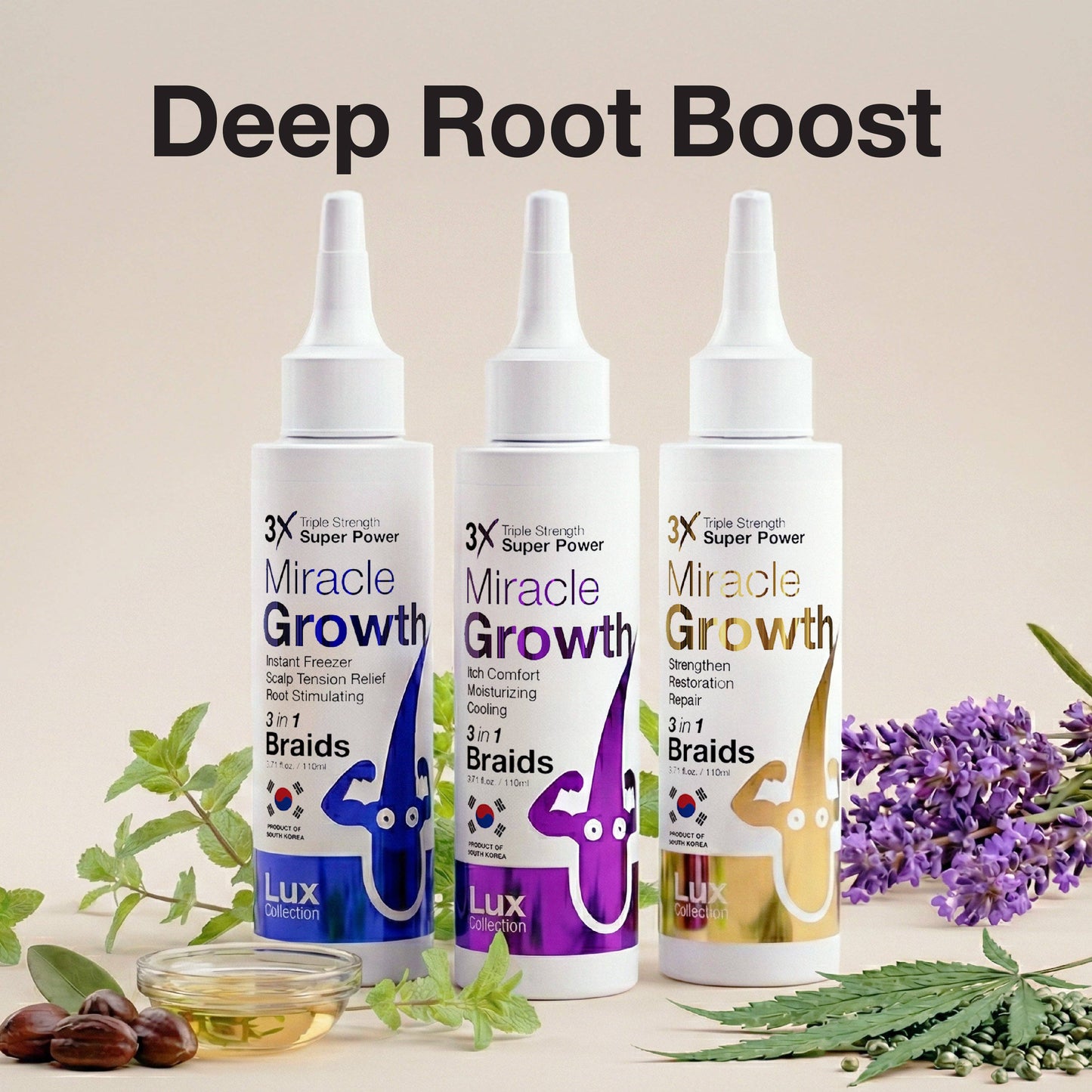 SM Beauty LLC - Lux Collection - 3X Miracle Gro Hair Oil | Instant Freezer: TMG007  Instant Freezer (6 PCS)