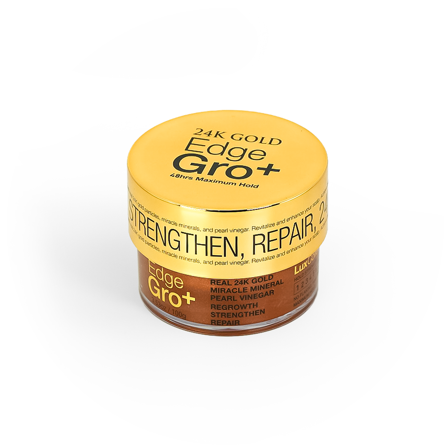 SM Beauty LLC - Lux Collection - 24k Gold Edge Gro+ 3.53oz/100g: LX23001 Edge Gro+