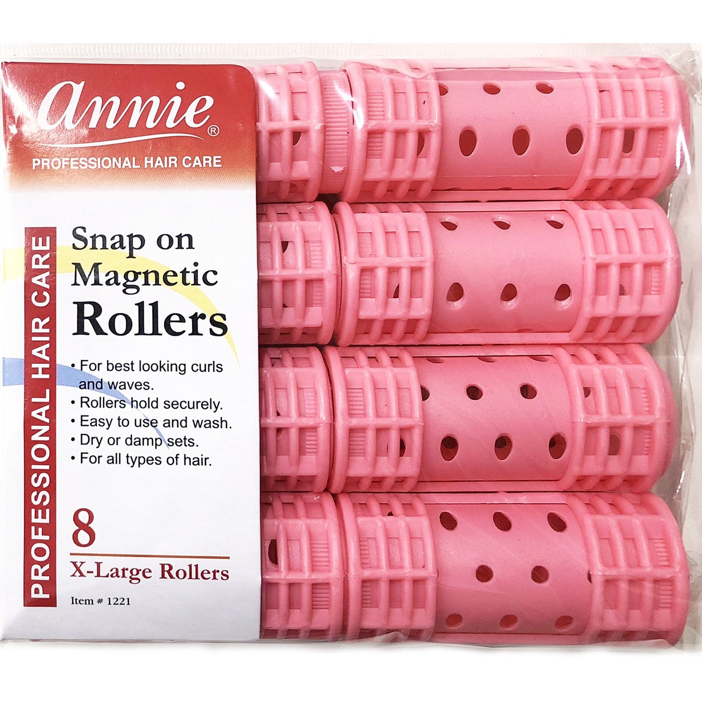 Annie Snap On Rollers 1-1/8" CT X-Large Pink
