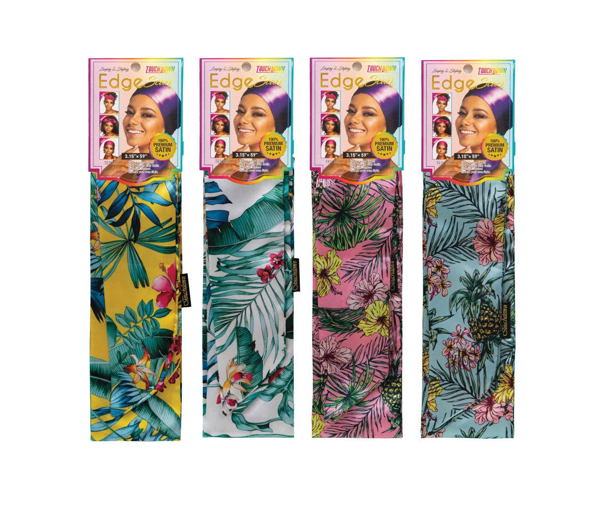 SM Beauty LLC - Edge Scarf | Printed Graphics (Assorted): TES129-130 Oriental Flower #1/ Flower #2 (12PCS)