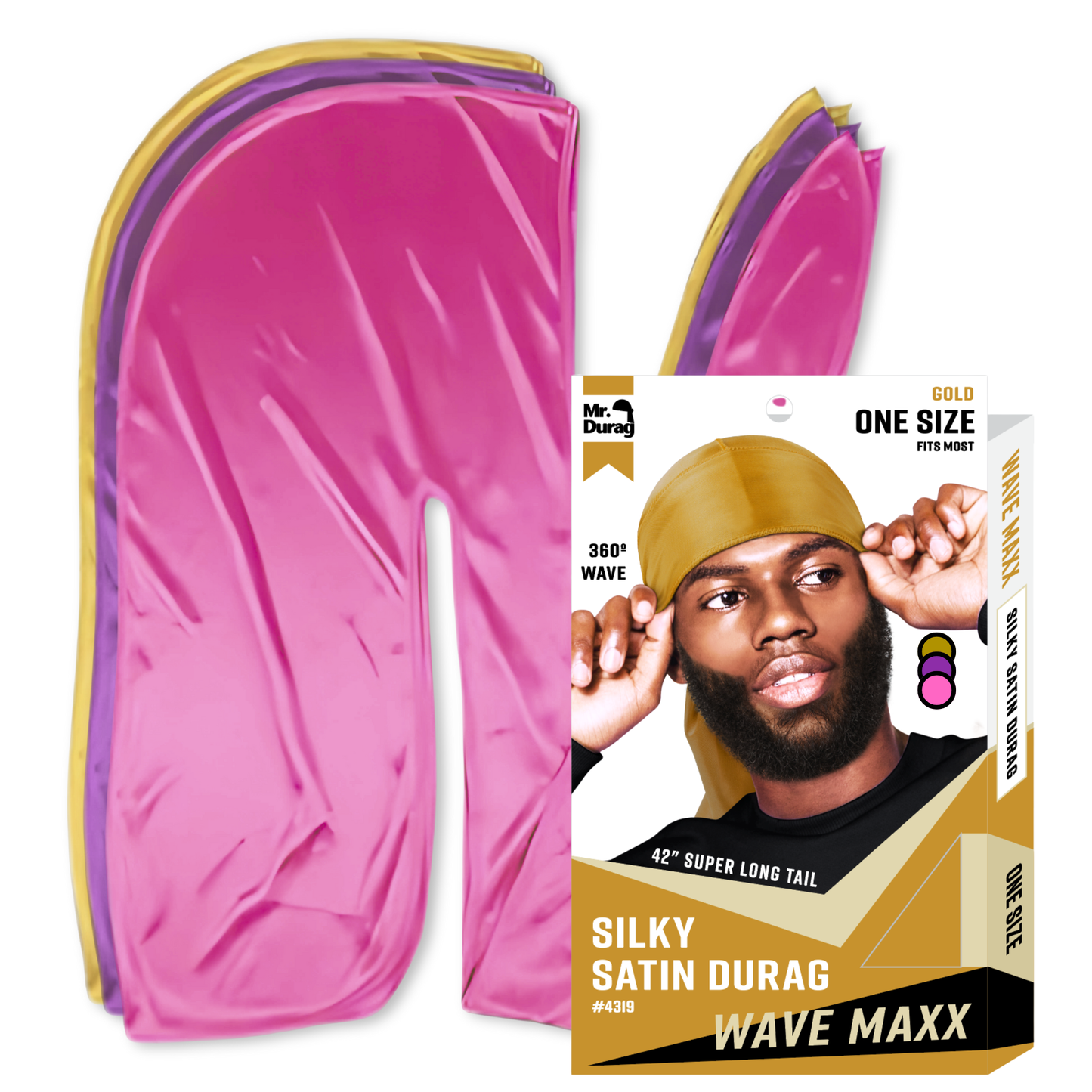 Annie International, Inc. - Mr. Durag Wave Maxx Silky Satin Durag, 1 Count, Assorted 2