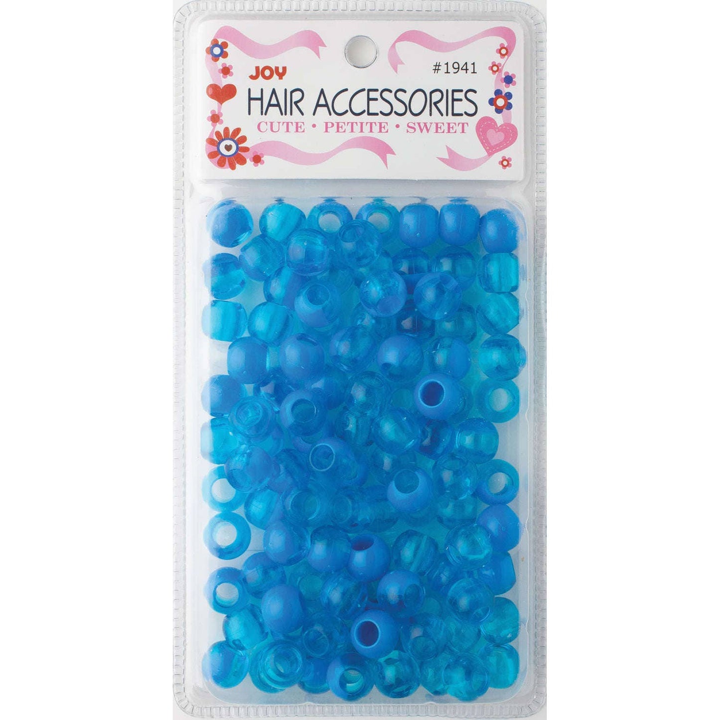 Annie - Joy Round Plastic Beads XL Two Tone Vivid Blue