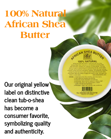 100% African Shea Butter, Ivory/White Solid - 16oz