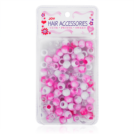 Annie - Joy Round Plastic Beads XL Pink Two Tone Mix