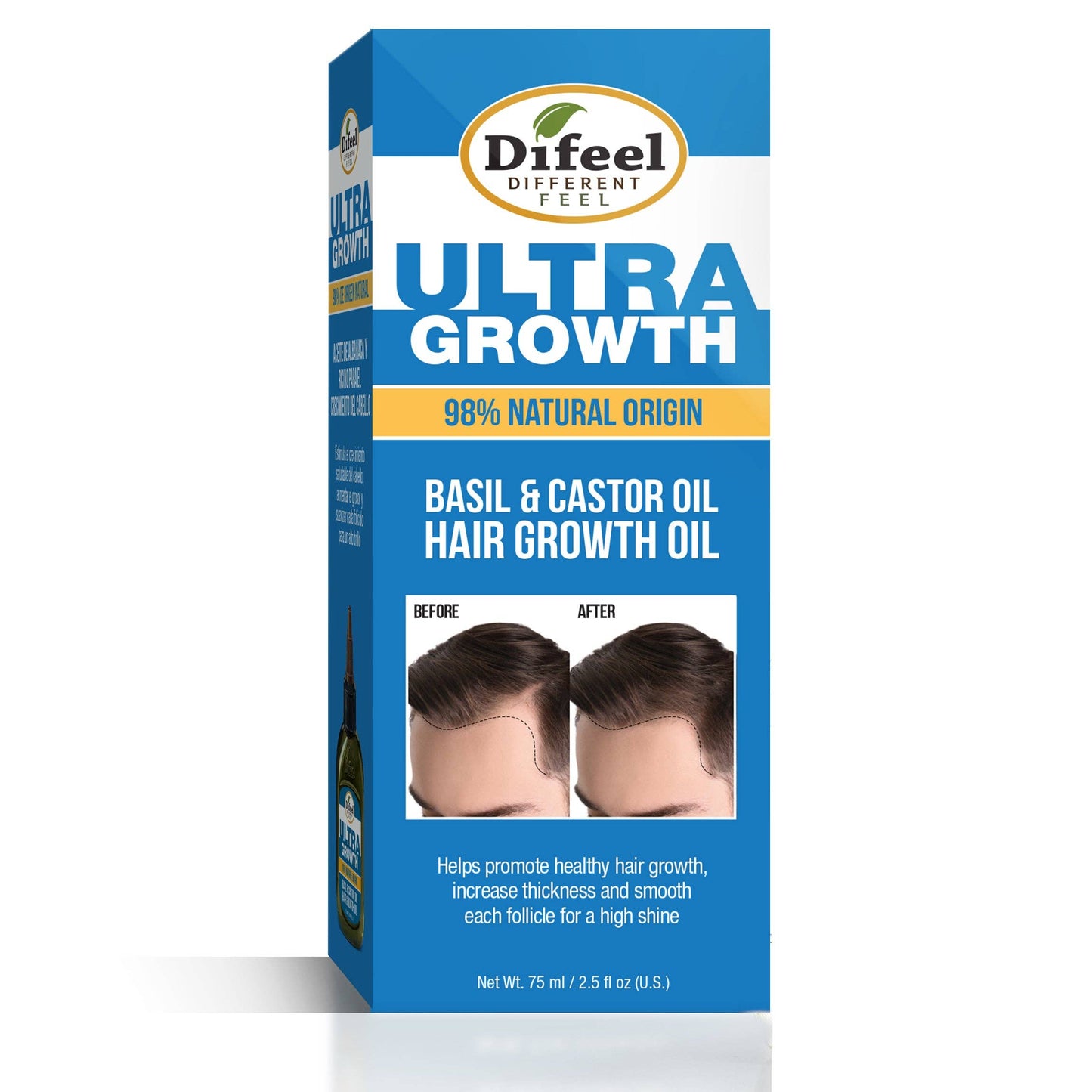 Difeel - MENS Ultra Growth Basil & Castor Hair Growth Oil 2.5 fl. oz.