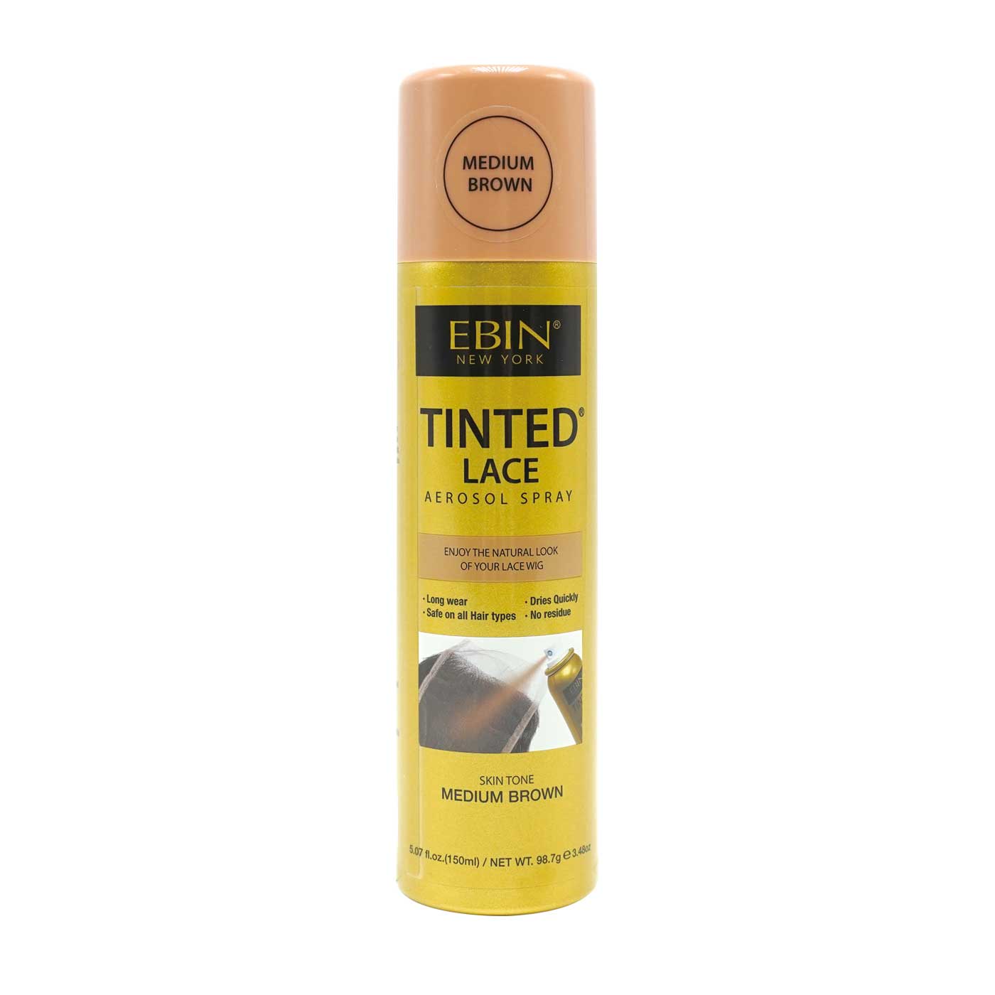 EBIN NEW YORK - Tinted Lace Aerosol Spray 5.07oz/150ml: Medium Brown