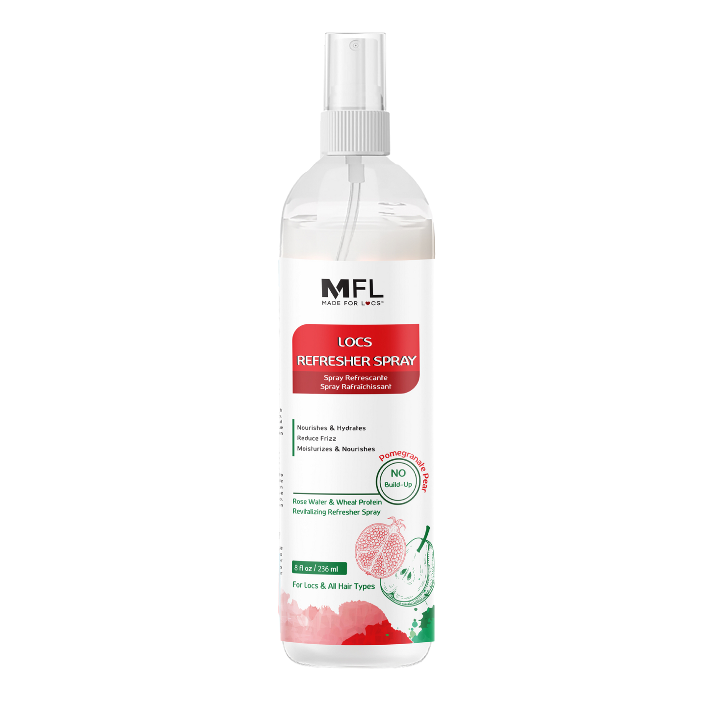 Made For Locs - Locs Rose-Water Refresher Spray | 8 oz: Peppermint & Rosemary