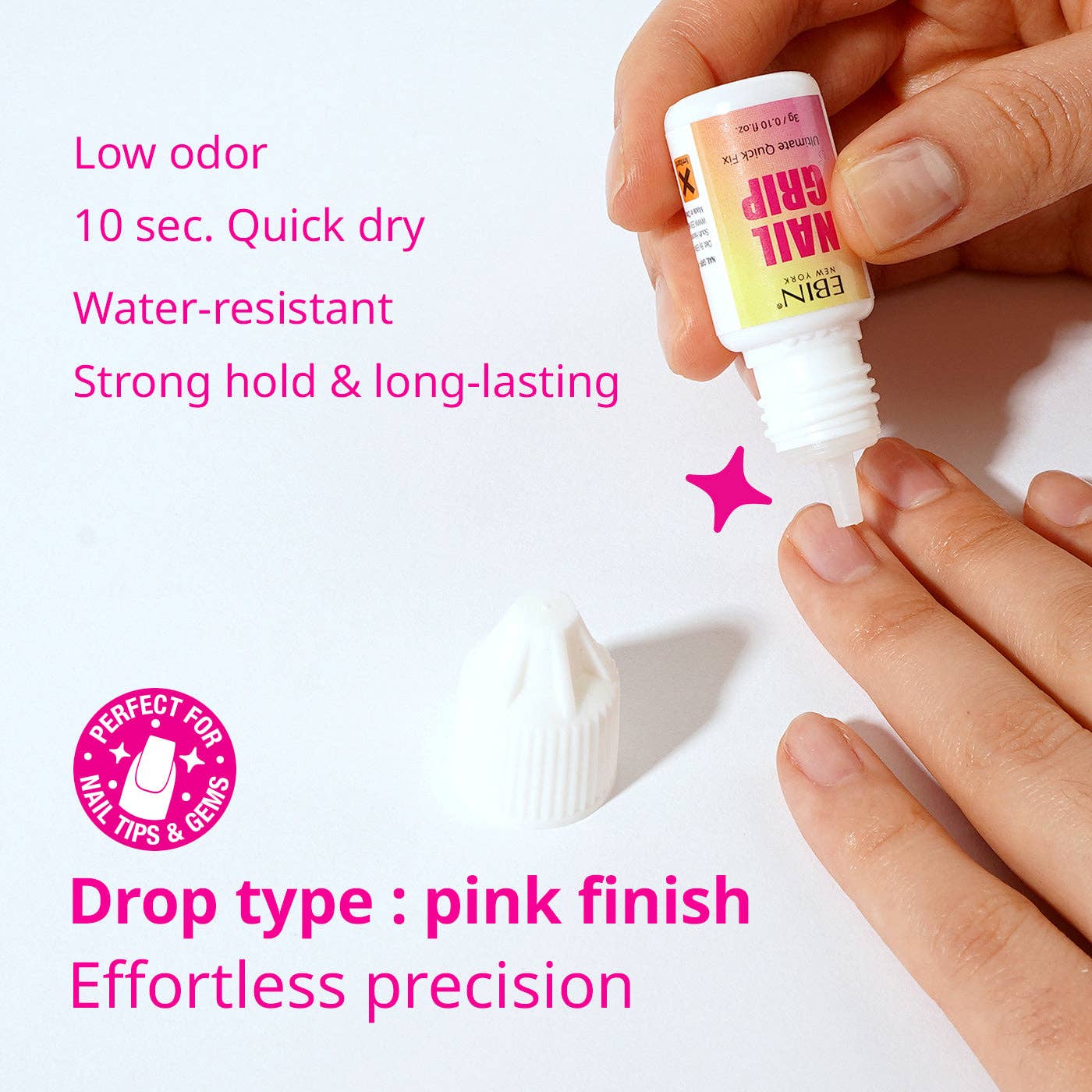 EBIN NEW YORK - Nail Grip: Clear♥Drop