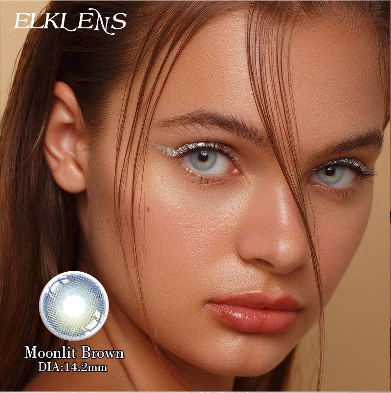 ELKLENS Moonlight Brown Prescription Colored Contact Lenses