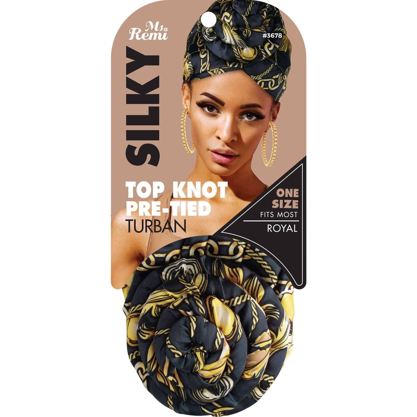 Ms. Remi Silky Top Knot Pre-Tied Turban Head Wrap